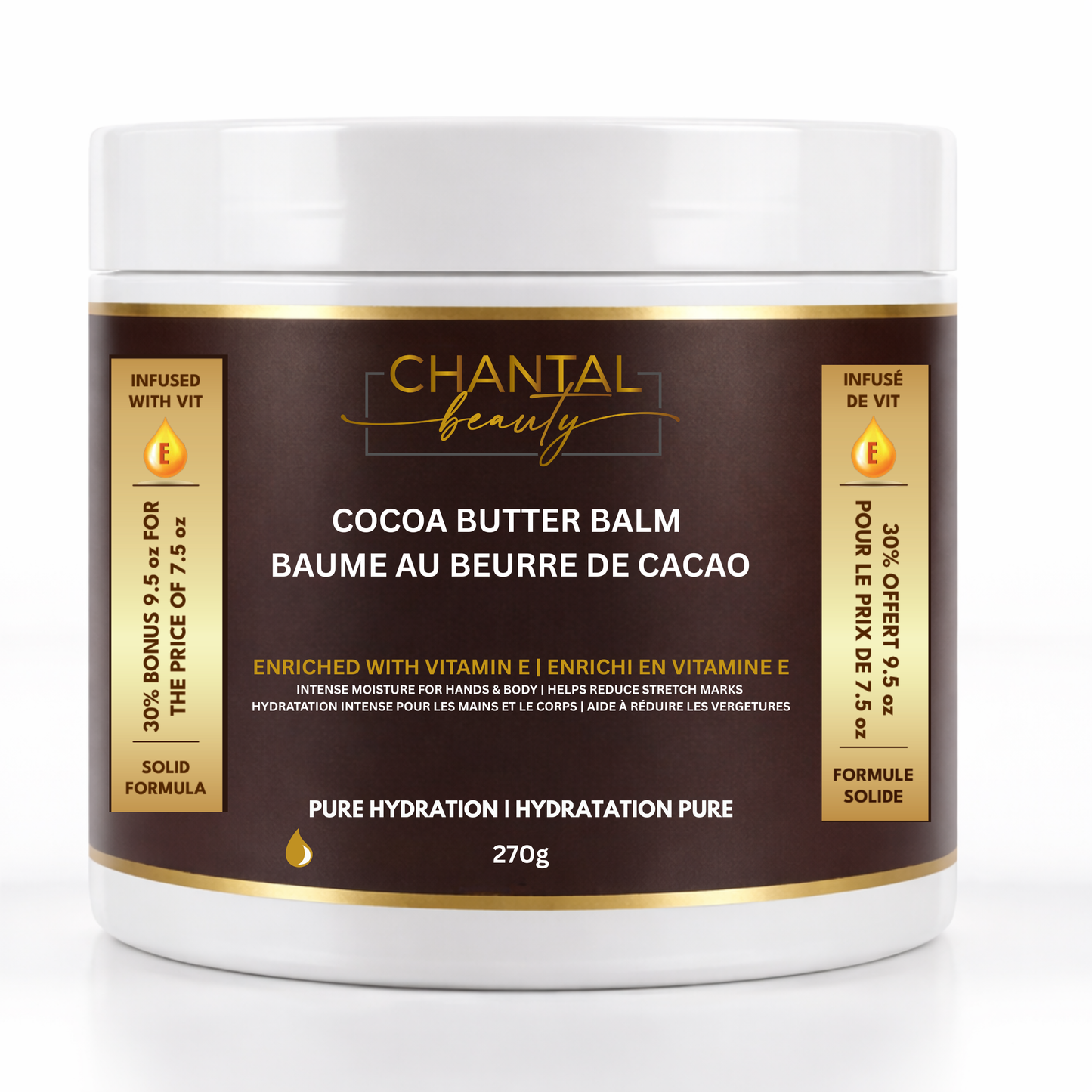 Cocoa Butter Balm with Vitamin E. Hydra Cocoa Collection.