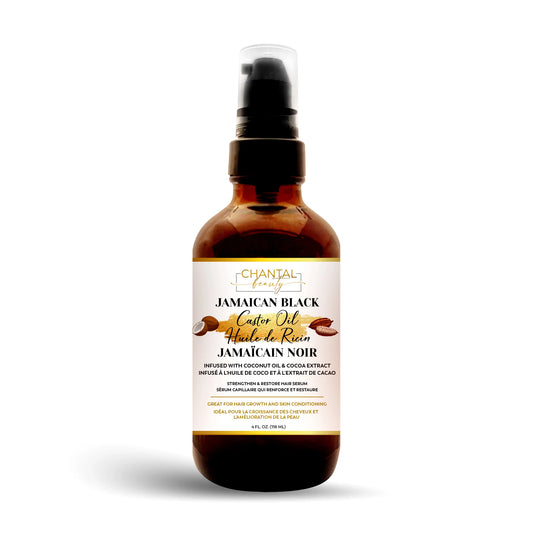 Chantal Beauty 100% Pure Jamaican Black Castor Oil with Coconut Oil & Cocoa Extract